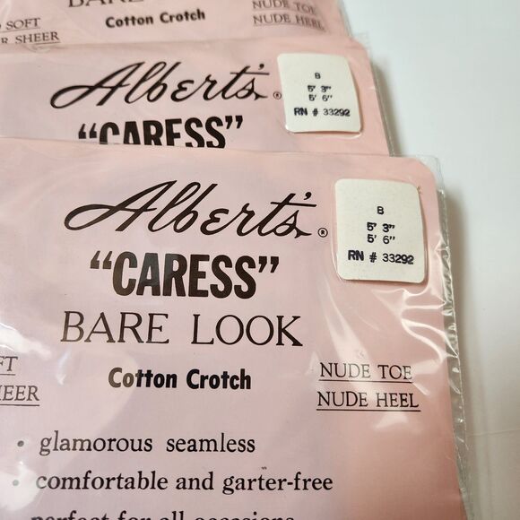 Albert’s Hosiery Caress Bare Look Pantyhose – Off Black, 3-Pack, Vintage - Picture 8 of 11